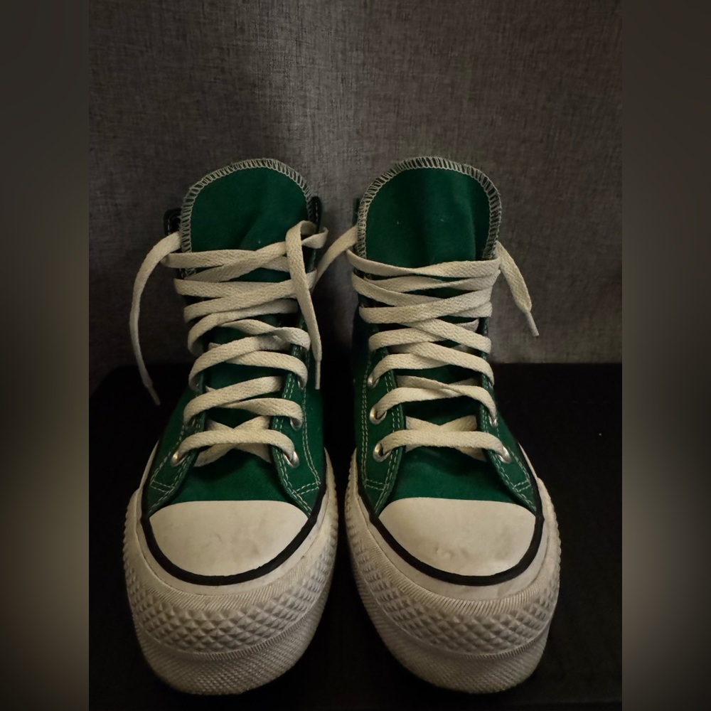 Converse Green and White High-Tops